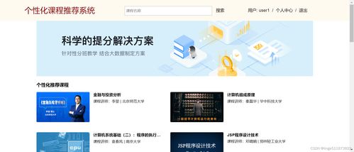 个性化课程推荐系统开发教程 使用java语言 ssm开发框架 spring springmvc mybatis mysql数据库 协同过滤推荐算法 可视化数据分析 爬虫 在线课程推荐系统